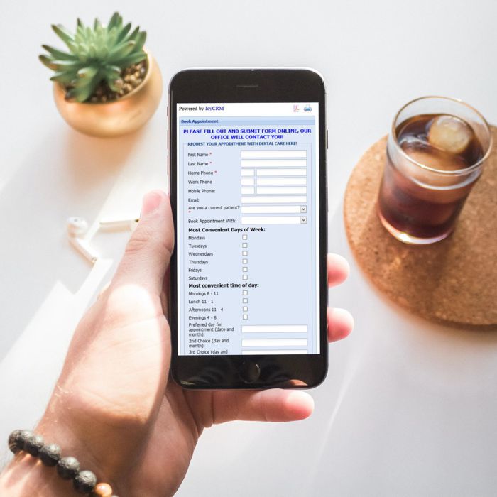 Appointment Request Form on Smart phone